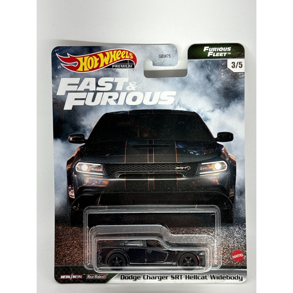 Hot Wheels Fast Furious Dodge Charger Diecast Car Black Metal Fleet Real Riders